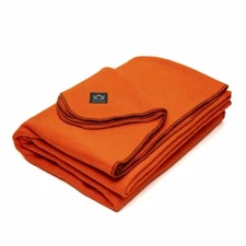 Arcturus Wool Blanket - 4.5 lbs, Warm, Washable, 64" x 88" (Ember Orange)
