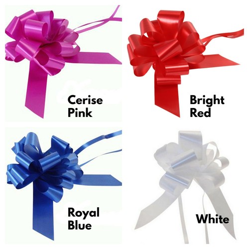 LARGE 50mm PREMIUM GIFT PULL BOW WEDDING CAR BIRTHDAY FLOWER HAMPER BOWS UK - Picture 3 of 31