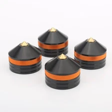 4X Aluminum Alloy Brass Spikes Isolation Stand Feet Pad Stereo Speaker Amplifier