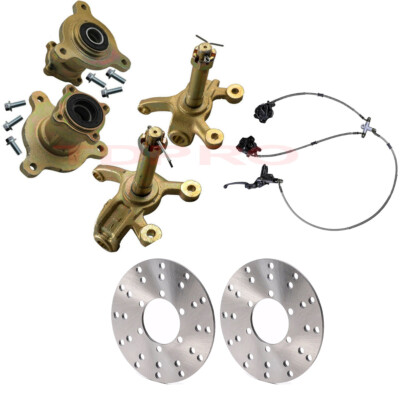 Front Steering Knuckle+3 Stud Wheel Hub+Brake Assembly Kit For ATV Go Kart Trike