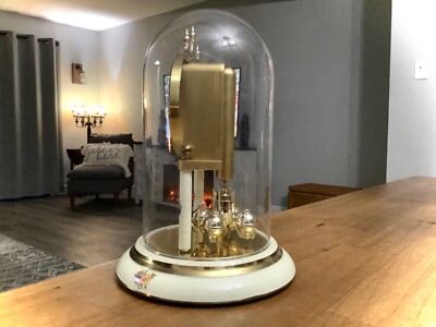 VTG ANTIQUE KIENZLE WEST GERMANY GLASS DOME ANNIVERSARY MANTLE