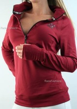 Victoria's Secret PINK Ultimate Half Zip Logo Mockneck Sport Pullover Maroon NWT