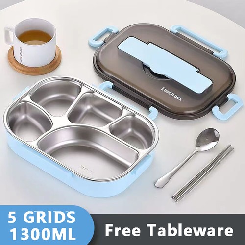304 Stainless Steel Food Container Leak-proof Students Kids Portable Bento Lunch - Picture 3 of 30