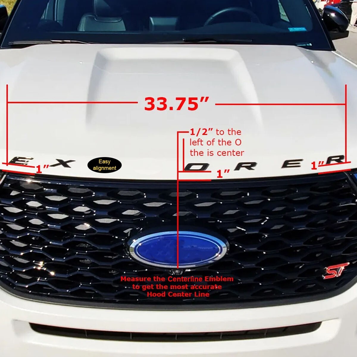 Ford Explorer Insert Letters OEM Style Ford Letters Matte Black Hood Letters For 2020-2024 Ford ...