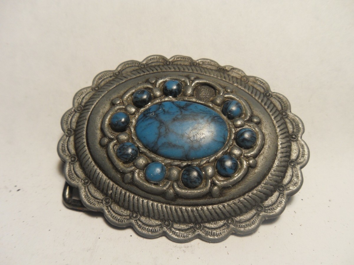 Turquoise Southwest Style Vintage Belt Buckle Missing One  display picture 3
