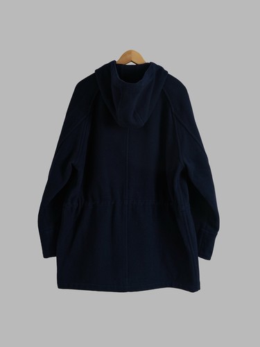Comme des Garcons Homme 1993 dark navy wool melton hooded parka coat - M - Bild 2 von 12