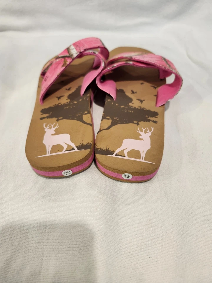 Chanclas de borde real nuevas sin etiquetas talla 7/8 rosa Foto 2 de 4