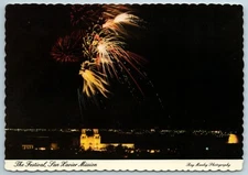 Night Fireworks Festival San Xavier Mission Tucson AZ Continental 4X6 Postcard