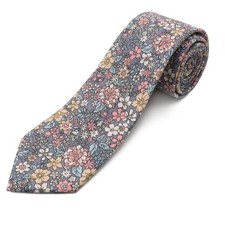 Cotton Floral Ties for Men 2.76" Men's Skinny Tie Linen Flower Printed Neck T...