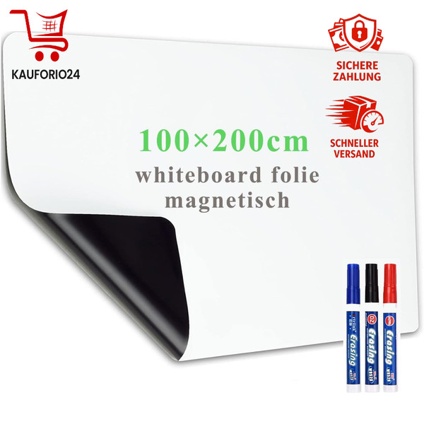 Whiteboard Folie 100X200Cm Magnetisch Selbstklebend Memoboard FüR BüRo Schule-image