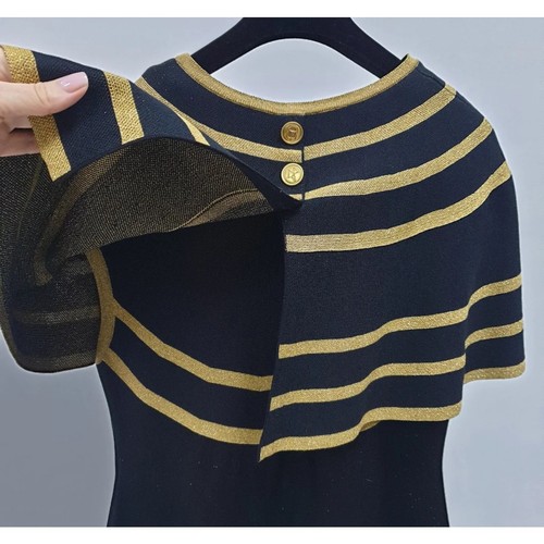 Chanel 2019 Black Gold Stripes Dress Sz.40 - Picture 9 of 14