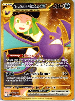 Team Rocket's Crobat ex Hyper Rare SV10: Destined Rivals 242/182