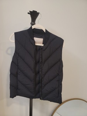 Athleta Black Inlet Puffer Vest Goose Down Fill Full Zip Small Grunge Outdoor
