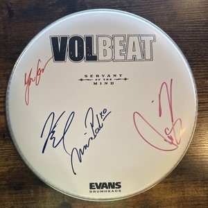 VolBeat - Servant of the Mind (4 Signatures) Evans Drumheads, Official Drum Head