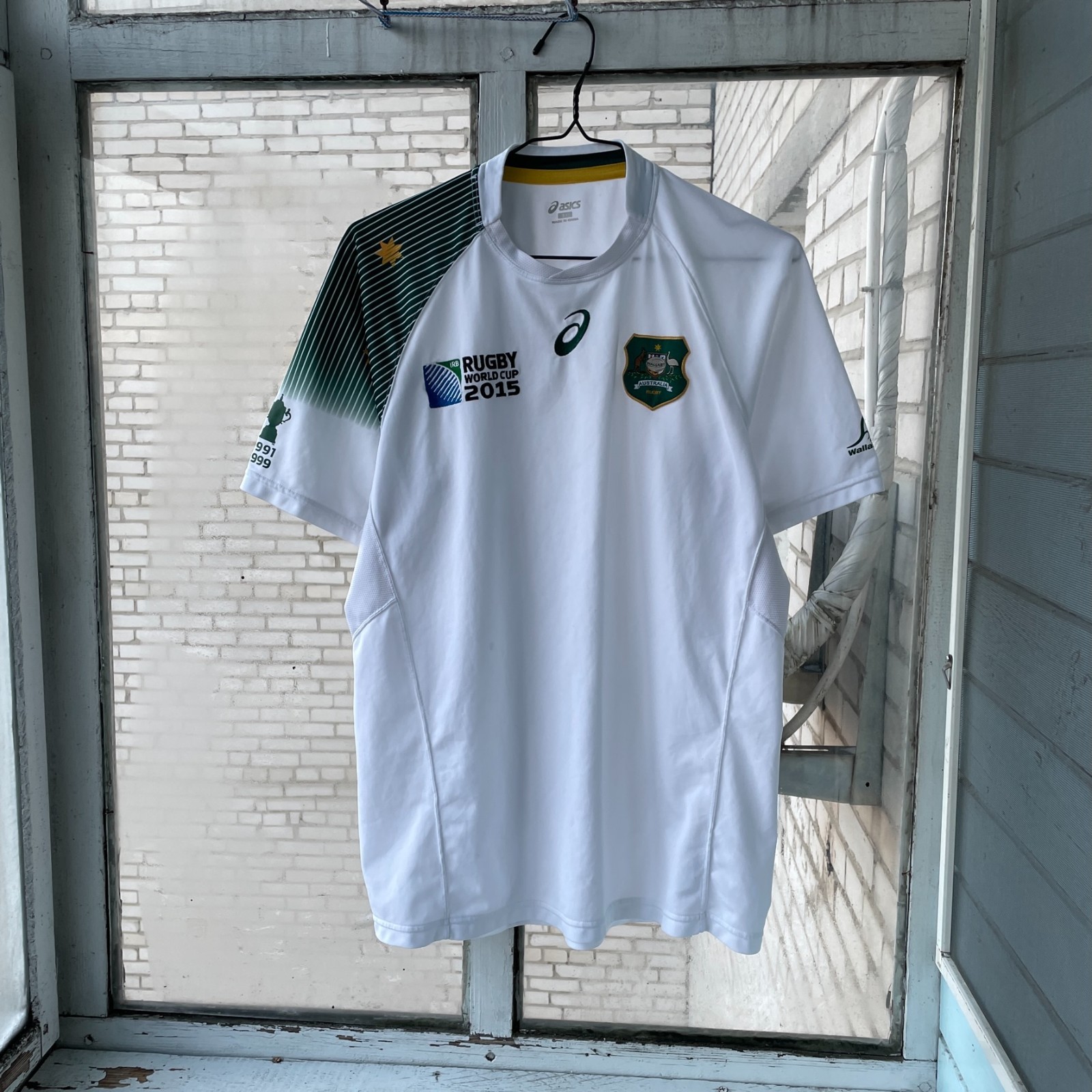 Asics Australia Rugby World Cup 2015 Jersey – White/Green – Size XL
