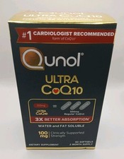 Qunol Ultra CoQ10 100mg Clinical Strength- 2 Month Supply- 60 Softgels 12/27