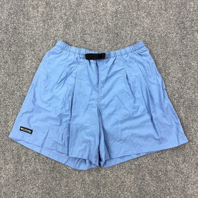 Columbia Swim Trunks Mens Large Blue Nylon Mesh Lined Belted Quick Dry Shorts
