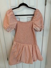 Love Shack Fancy Asa Mini Dress Babydoll Pink Medium NWT