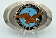 Pratt & Whitney Aircraft Belt Buckle Dependable Engines Vintage Metal