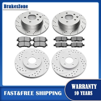 Front and Rear Brake Rotors and Pads Kit fit for Nissan Rogue 2014-2020 Drilled