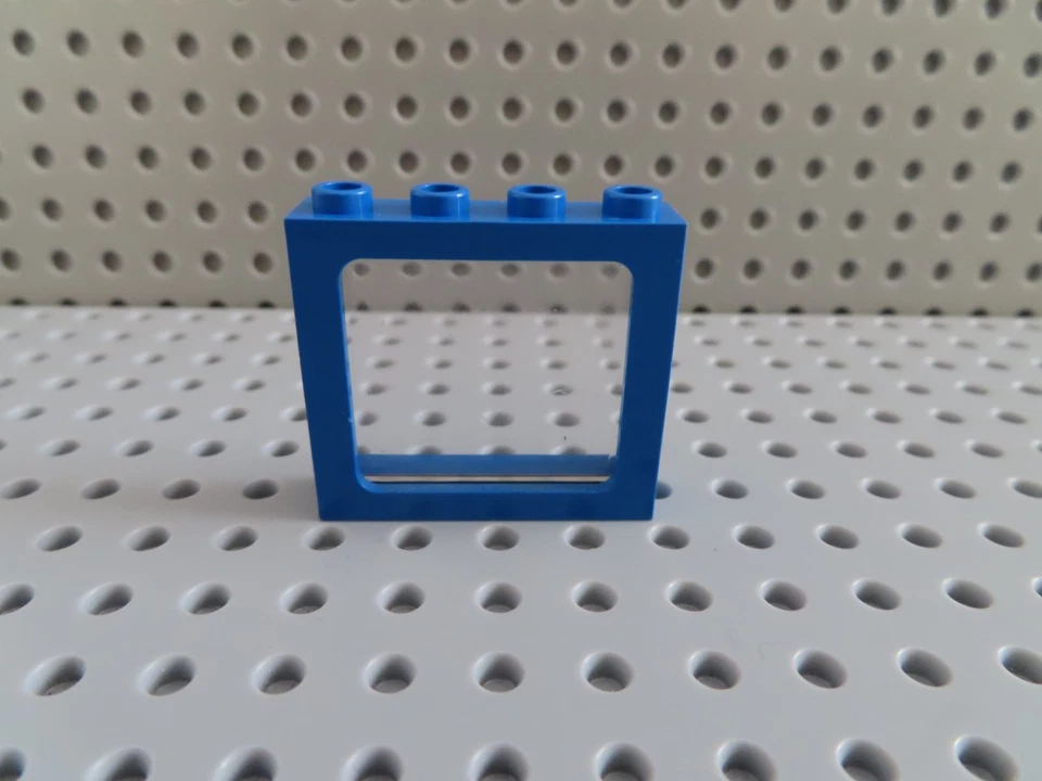 Lego 1 x Rahmen Eisenbahn 4033 blau 1x4x3 Fenster 3855 transparent klar - Bild 1 von 1