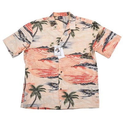 ROYAL CREATIONS Aloha Shirt XL Made in Hawaii Palmen Beach Print