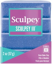 Sculpey III Oven-Bake Clay 2oz-Blue Glitter