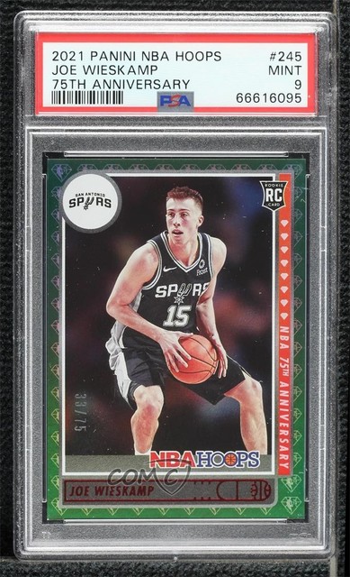 2021 Panini NBA Hoops Rookies 75th Anniversary 33/75 Joe Wieskamp PSA 9 MINT n0c