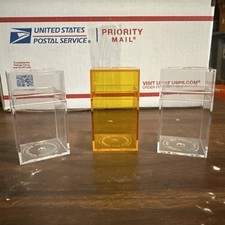 Lot Of 3 Vintage 1970's AMAC Plastic Products Corp Sausalito Calif. Clear Cases