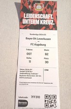 SAMMLER TICKET BAYER 04 LEVERKUSEN v FC AUGSBURG BUNDESLIGA SAISON 2024/2025