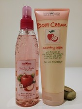 2pc Bath Body Works Country Apple Body Splash  Body Cream Original Set Rare New