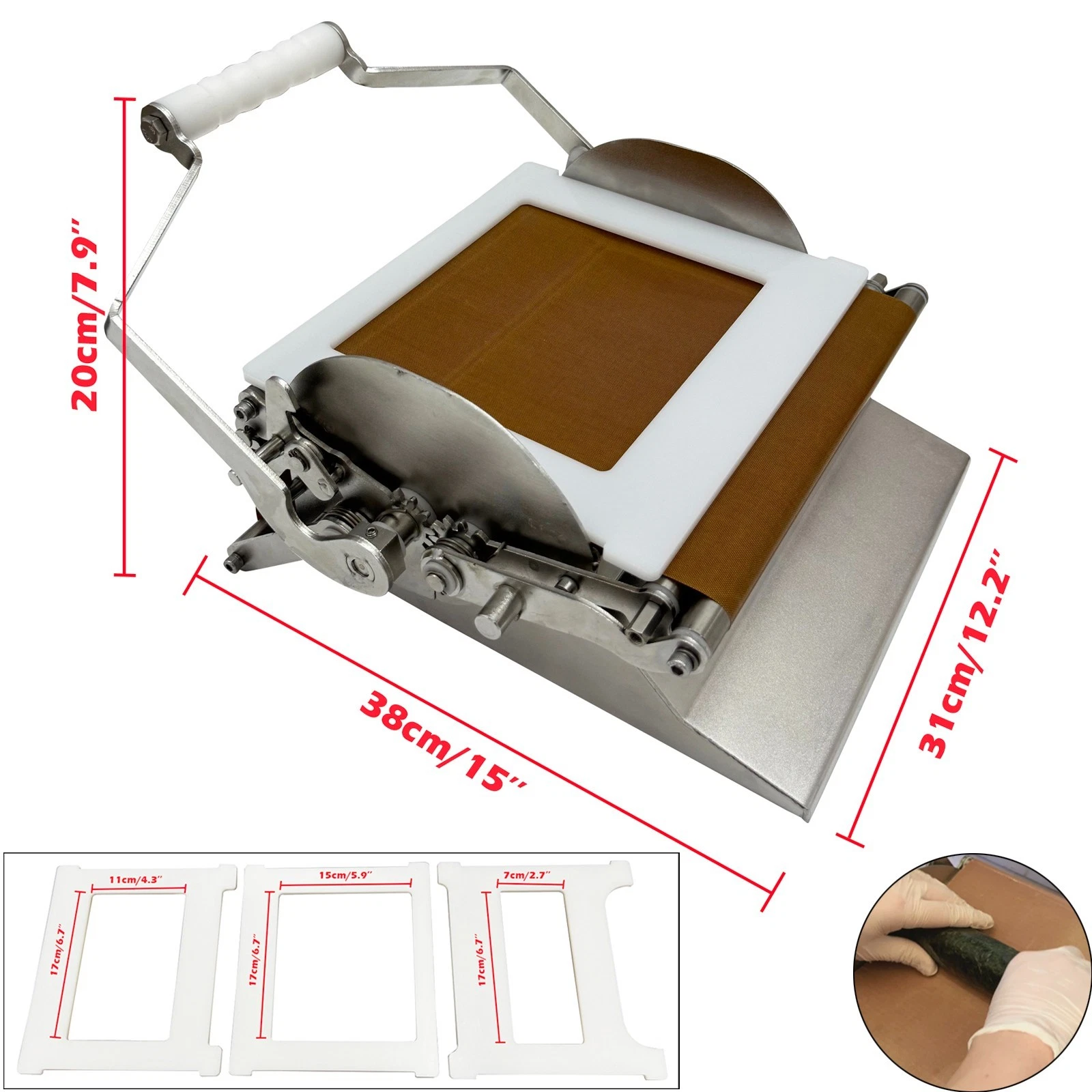 Stainless Steel Manual Sushi Maker Roll Making Machine with 3 Size Molds
Opens in a new window or ta