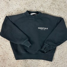 Essentials Fear of God Black Fleece Lined Sweatshirt Youth Unisex Size 8