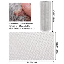 6M Stainless Steel Rat Mesh Rodent Proofing Woven Fine Wire Metal Netting Roll
