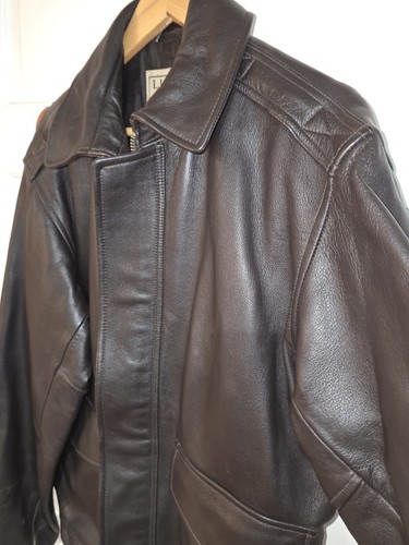 LL Bean Men's Vintage Leather Flight Bomber Jacket Size MEDIUM TALL - Picture 16 of 16