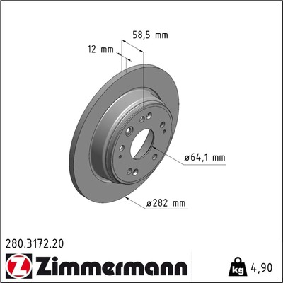2x Zimmermann 280.3172.20 Bremsscheibe für HONDA FR V STREAM RN BE
