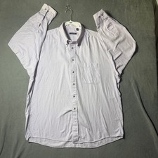 Burberry London Men XL Lavender Herringbone Cotton Button Down Shirt Made in USA