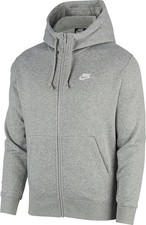 Nike Men's Sportswear Club Fleece Full Zip Gray Heather Hoodie