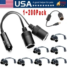 Dual Car Cigarette Lighter Splitter Charger Power Socket Adapter 12v Outlet Lot