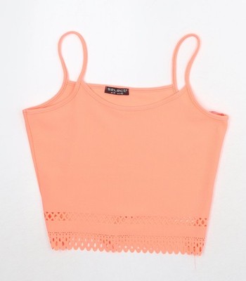 Select Damen Rosa Polyester Cropped Tank Größe 14 Rundhalsausschnitt - Lochstickerei Anglaise