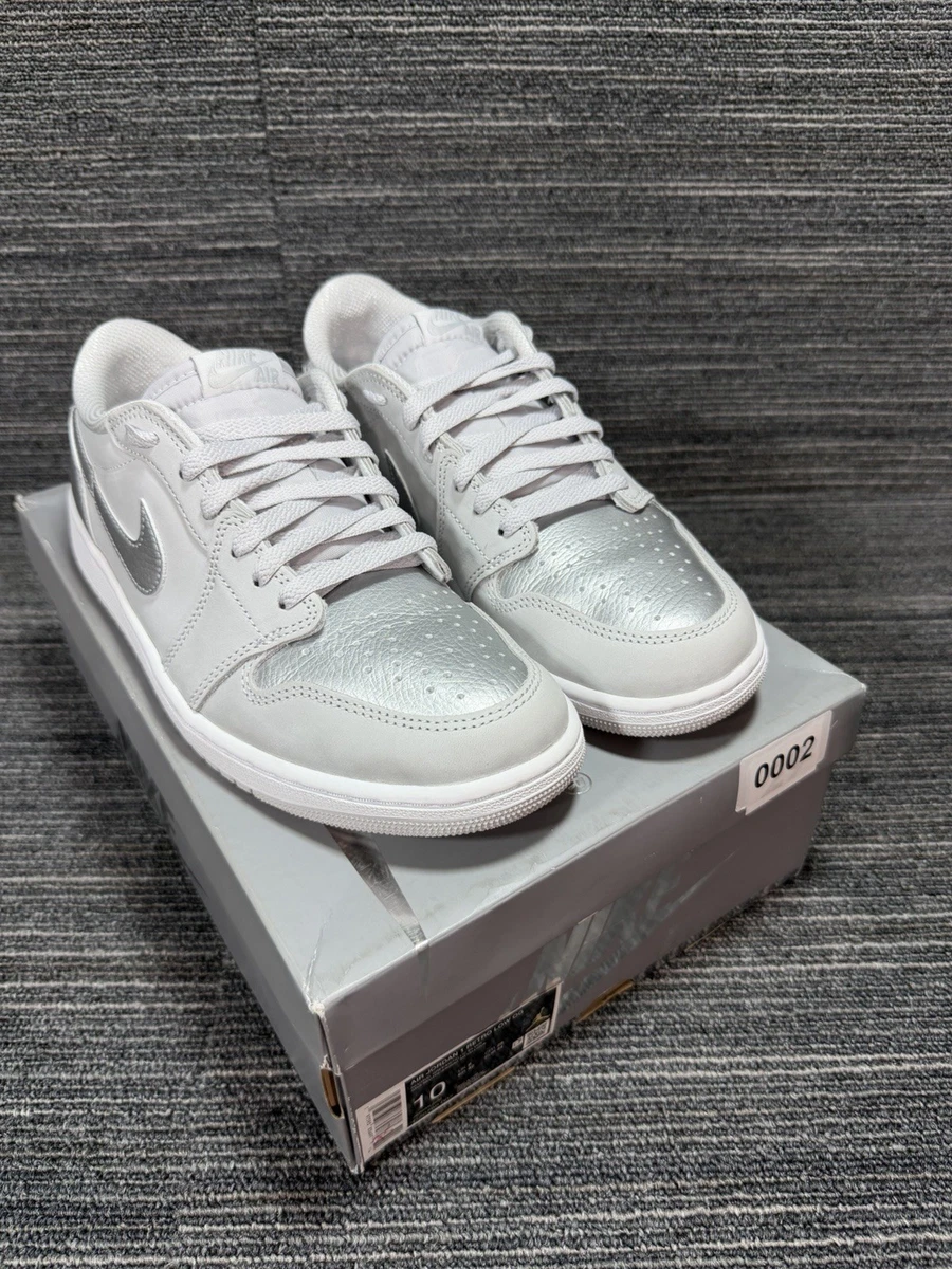 Jordan 1 Retro Low Metallic Silver White | eBay