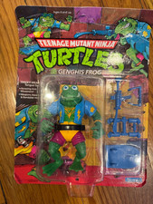 Vintage 1989 TMNT Genghis Frog Playmates Action Figure MOC Sealed Unpunched Card