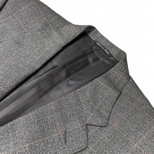 Canali Men  s 100 Wool 2-Button Blazer Gray/Brown Plaid   Italy   40R US  50 EU