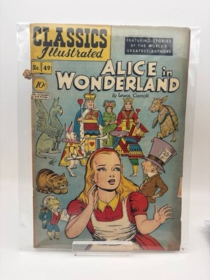 Classics Illustrated #49 Alice In Wonderland 1st Edition 1948 Golden Age Comic!!
