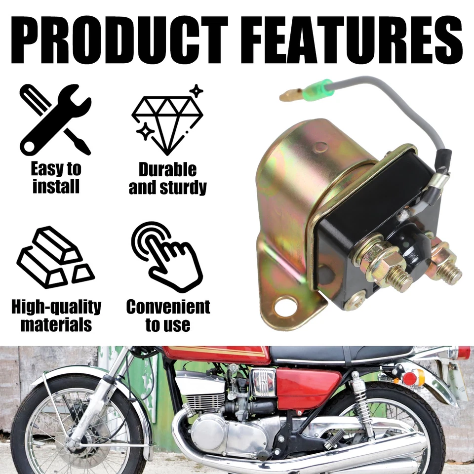 Solenoide relé de arranque para Suzuki 1977-1988 GS 250 300 400 550 650 750 850 1000 Foto 3 de 4