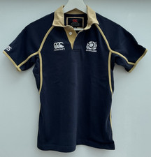 Scotland 2011 Home Rugby Jersey Canterbury Kids 10-11 Years M Blue Short Sleeve