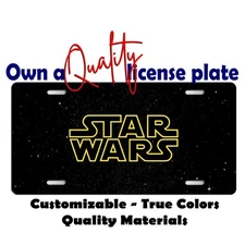 Star Wars yellow license plate frame Car Motorcycle Bike Key chain Luggage Tag