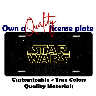 Star Wars yellow license plate frame Car Motorcycle Bike Key chain Luggage Tag