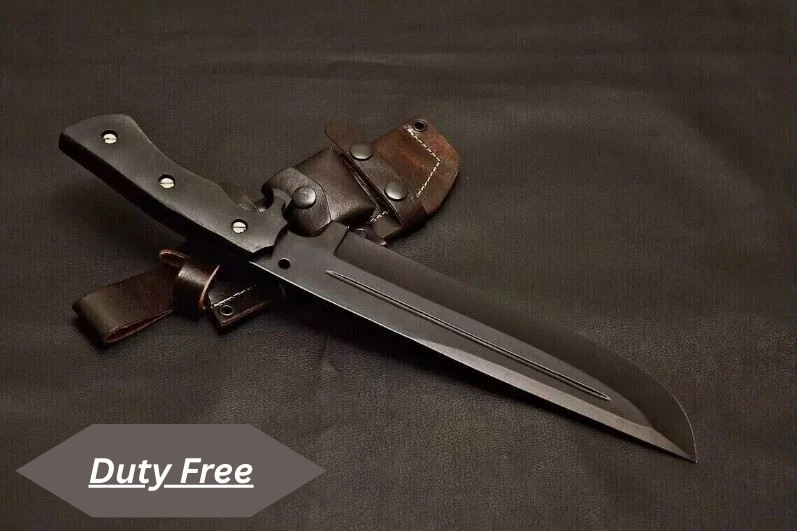 CUSTOM HANDMADE CARBON STEEL FULL TANG HUNTING CAMPING BOWIE KNIFE MICARTA HANDL