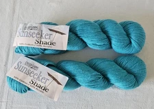 Cascade Yarns Sunseeker Shade 2 Hanks 50/50 Cotton Acrylic Teal Turquoise
